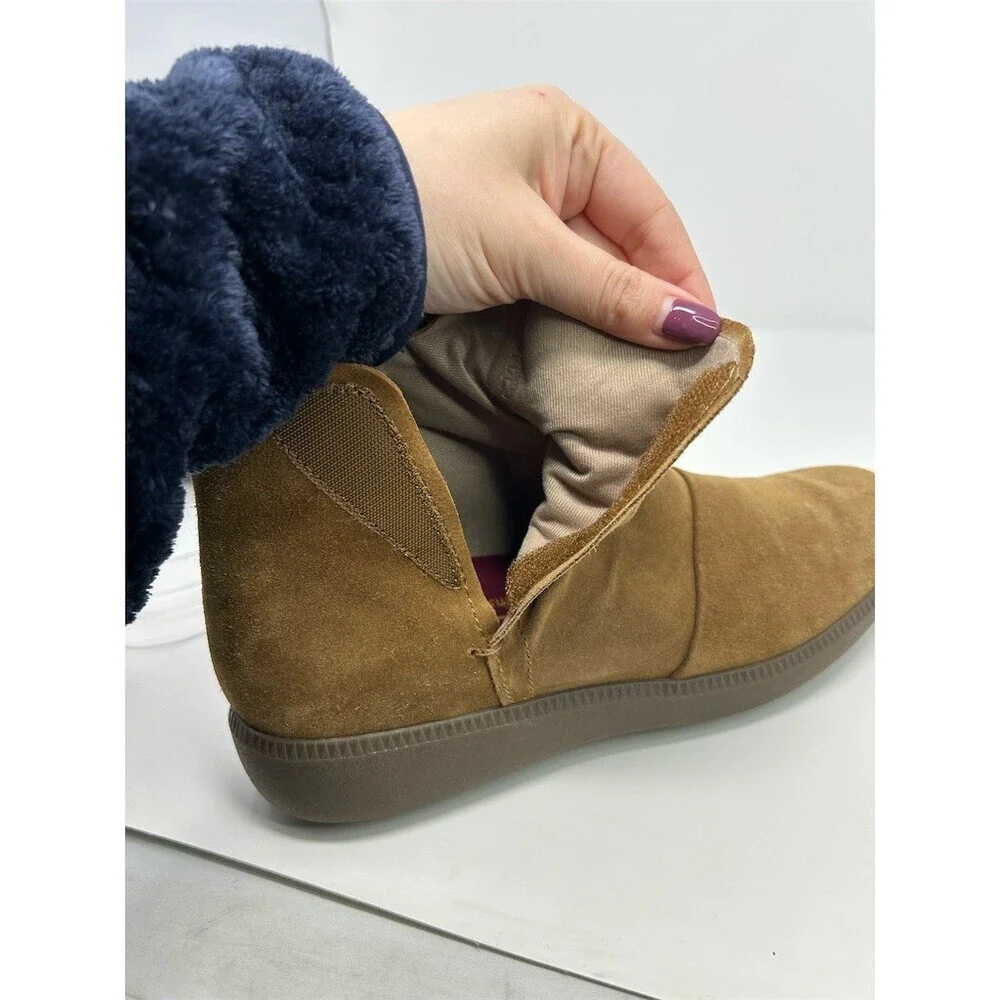 Munro Scout Womens Ankle Bootie Tobacco Brown Suede Comfort Wedge Size 11